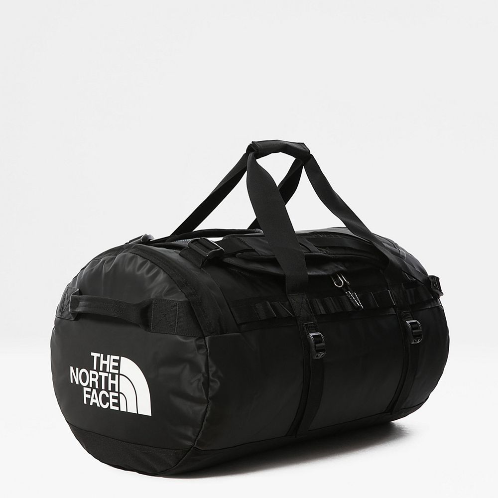 The North Face Duffel Bag Mens Australia - The North Face Base Camp - Medium Black / White (VEP-1328